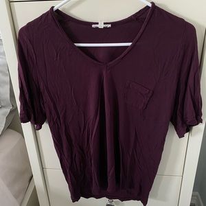 Wilfred Free Burgundy Short Sleeve V-neck